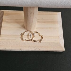 14k Gold Tri Color Earrings